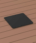 Offset Patio Umbrella Steel Plate Base 15.75 Inches Square 0.39 Inch Thick Black Powder Coated Heavy Duty Screw Reinforced Stand on deck