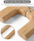Close-up of Two Sided Wooden Door Pull Handle For Front And Back Doors And Yard Gate with durable wooden material, brown finish.