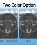 Two color options for Central Control Steering Button Frame Trim For Dodge Challenger Durango Charger 2015 2025 Black ABS Car Interior Decoration Accessory Snug Fit Upgrade That Keeps Your Cabin Looking Fresh And On Point in black carbon fiber and black.