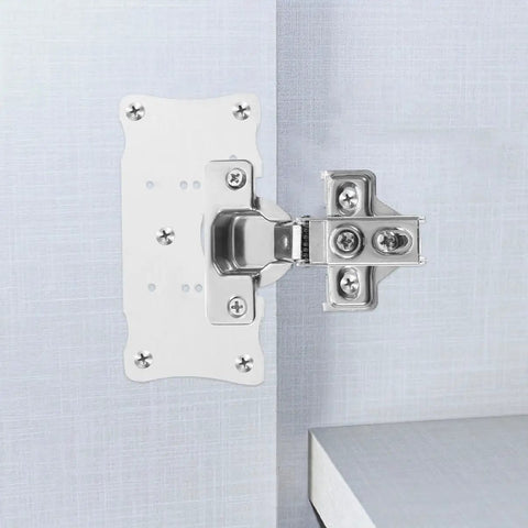 Five Piece Cabinet Door Hinge Repair Plates Durable Quick Install Hardware For Kitchen Cabinets And Home Office Use Easy Open Design No Hassle Prevents Squeaks And Dropped Doors installed on a cabinet door