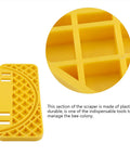 Close-up of Uncapping Tank Holder for Beekeeping and Honey Harvesting Equipment, showing yellow ABS plastic with groove design detail.
