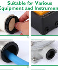 Knockout Grommet Kit With Snap In Nylon Bushing Grommets, 160 Pcs In Six Sizes, Black, used in equipment for cable protection
