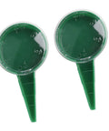 Two-pack seed spreader garden seeding tool with adjustable dial for even planting, army green, five level seeding, durable plastic.