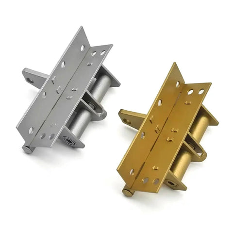 Spring Loaded Automatic Door Closer Hinge With Hidden Positioning For Smooth Door Closure Gold Finish 1 Piece and silver hinge