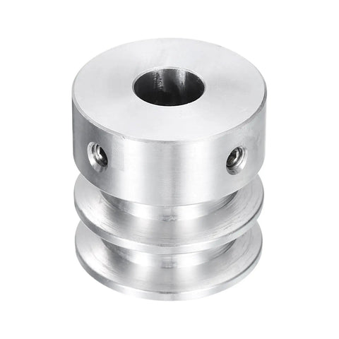 Beefy Aluminum Alloy V-Type Pulley With 12mm Bore And Double Groove, 30mm Outer Diameter, side view