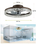 Slick Low Profile Ceiling Fan With Lights And Remote, flush mount, coffee gold finish, 19.7 inch, shown with room airflow