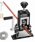 No Fuss Heavy Duty Hand Crank Wire Stripper Machine for Scrap Cables with drill adapter and extra blades, showcasing cutters and feed.