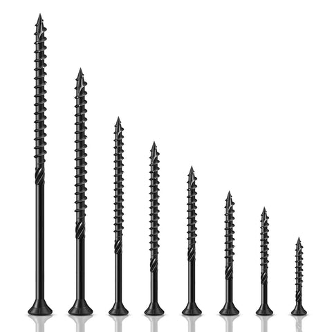Heavy Duty Exterior Deck Screws For Timber And Fencing 1 Inch Size 8 Wood Screws With Black Epoxy Coating Rust Resistant And Salt Spray Tested Torx T25 Drive 199 Pieces In A 1 Pound Box By BNUOK.