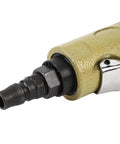 Close-up of Heavy Duty Straight Pneumatic Die Grinder Built Tough With Machined Steel Core and quarter inch port.