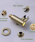 Bracket for 2 In 1 Handheld Shower Head Set With Rain And Jet Modes, featuring durable brass construction and 360° rotation.