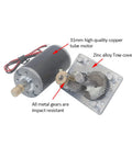 12V DC Gear Motor With 8mm Shaft 200RPM Reversible Geared Motor High Torque And Low Noise, showing open metal gears and copper tube motor