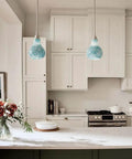 Crystal Ball 12.75 Inch One Light Mini Pendant With White Mosaic Glass And Brushed Nickel Finish in modern kitchen