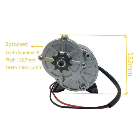 36V 350W DC Electric Tricycle Motor For DIY Builds 300 RPM With 9 Tooth Sprocket Fits MY1016Z3 Great For E Bike Projects And Trike Conversions Durable High Torque Drive For Smooth Acceleration And Easy Install