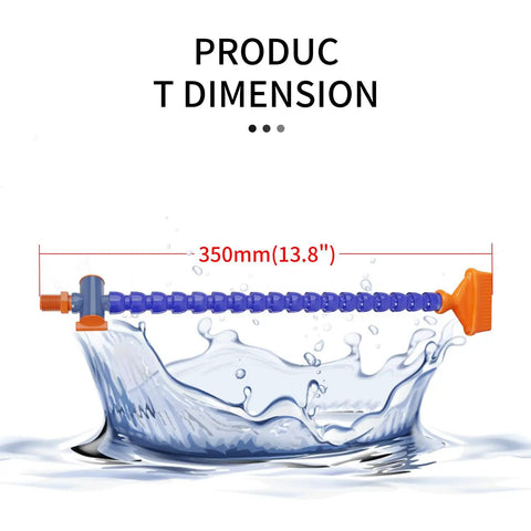One Quarter Inch Threaded Flexible Cutting Fluid And Water Cooling Hose With Adjustable Stability Angle And Flat Nozzle Switch For EDMs Grinders