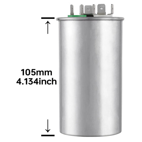 30 And 7.5 Microfarad Dual Run Start Capacitor 370 And 440 VAC CBB65B with 105mm height for condensers and air conditioners