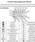 KT-LCD5 e-Bike Display User Manual with labeled diagram of LCD5 Display Meter Intelligent Control Panel For Electric Bikes 24V 36V 48V 52V SM Plug Multi Information Conversion Kit Display With Speedometer And Parameter Tuning For KT Controller Ride Ready.
