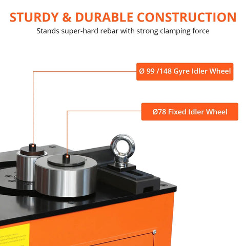 Heavy Duty Electric Rebar Bender With A Beastly 3000W Motor That Knocks Out Steel Rods Fast offers strong clamping force and durable idler wheels.