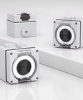 50 Amp NEMA 6-50R Power Outlet Box With Protective Weatherproof Enclosure 250V Heavy Duty Outdoor Receptacle For EVs Generators And Welding ETL Listed IP66 Dustproof, showing multiple angles of the receptacle.