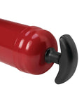 Close-up of a red Lever Action Industrial And Commercial Grease Gun with heavy duty cast head, focusing on the handle.