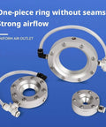 Heavy Duty 360 Degree Aluminum Alloy Ring Air Knife Blower For High Speed Industrial Pipe And Cable Drying With Powerful Even Airflow And Low Consumption Ideal For Surface Processing Equipment 51mm Model showing aluminum rings with strong airflow and seamless design.