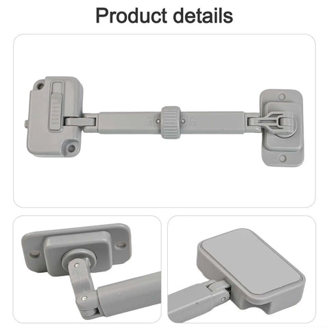 Adjustable ABS Material Locking System for cabinets drawers windows ovens refrigerators, easy install, grey detail view