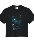 Chill Machinist Gifts Gauge Square Crop Top For CNC Tools Vise Enthusiasts Heavyweight Boyfriend Fit Soft Washed Beige Tee That Kills It with machine graphics