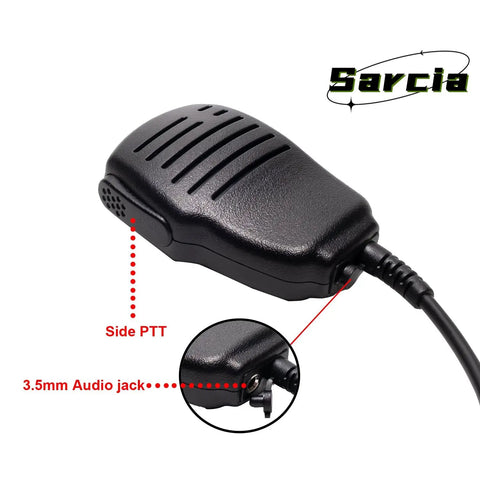 Remote Shoulder Speaker Microphone With Reinforced Cable For Yaesu FT And VX Series Walkie Talkies Three Point Five Millimeter Audio Jack