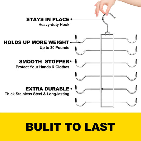 Metal Tank Top Hangers 2 Pack Swivel Closet Organizer Vertical Bra Camisole Rack With Smart Wardrobe Space Saving Design features heavy-duty hook.