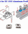 Diagram of Drop In T Slot Nut Hammer Head Style for 1515 Aluminum Profiles M3 M4 M5 Nickel Plated Steel with dimensions