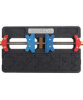 Dual Slot PCB Soldering Holder And Circuit Board Clamp Stand, Pro Grade Heat Resistant Steel Fixture for electronics repair.