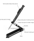 Heavy Duty Aluminum Scribing Tool With Upgraded Lock Mechanism For Precise Layout Marking Deep Hole Pen and versatile measuring scriber with adjustable bracket and holder.