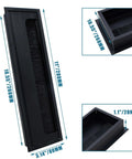 1 Pack Rectangle Hole Cover Square Cable Grommet 268x68x28mm for Desk Cable Management in Matte Black Aluminum