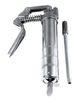 Heavy Duty 120cc Handheld Grease Gun Workhorse With Chromic Plating, Rust Resistant Metal Construction, Easy Squeeze Trigger