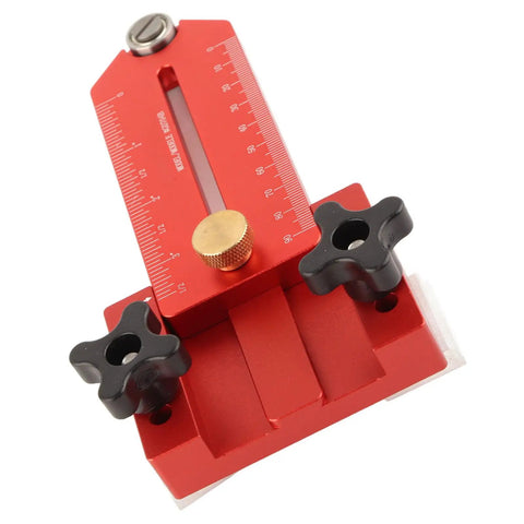 Pro Grade Thin Jig Table Saw Guide Fence With Adjustable T Track Sliding Roller And T Slot Bolts, aluminum, top view