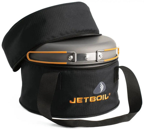 Genesis Basecamp Camping And Overlanding Stove Cooking System With Included Cookware in black carrying bag