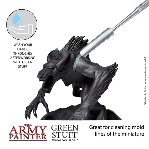 Green Stuff 2 Part Modeling Clay For Miniatures Moldable Putty Modeling Compound 20cm Epoxy Clay used on a miniature model.