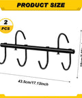 Two Pack Black Tack Rack With 360 Degree Swivel Hooks For Horse Bridle Hangers Portable Stall Barn Fence Trailer Organizer Six Hook Horse Gear Storage showing dimensions