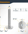 Dimensions of bolt included in 32 Inch Miter T Track Kit With 10 1/4-In Bolts For Table Saw And Router Table Build Custom Sleds Stop Blocks Feather Boards Hold Downs And Sliding Jigs With Precision And A Solid Fit Ideal For DIY Sled Builds And Workshop Upgrades