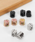 50Pcs M6 X 10mm Yellow Zinc Plated Carbon Steel Barrel Nuts Kit Slotted Dowels For Wood Furniture Beds Cribs Chairs