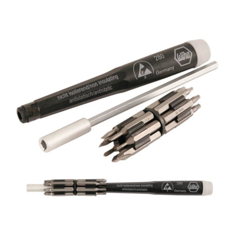 System 4 ESD Safe Micro Bit Set With Slotted Phillips And Torx Bits, 16 Piece, Compact Storage, CRM-72 Tool Steel, 100mm Bit Holder
