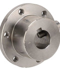 Rock Solid 16MM Top Shelf Stainless Steel Flange Shaft Coupling for RC Cars and Drones side view with four mounting holes.