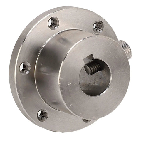 Rock Solid 16MM Top Shelf Stainless Steel Flange Shaft Coupling for RC Cars and Drones side view with four mounting holes.