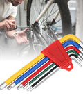 Super Cool Keenso 6 Piece Color Coded Bike Tools Set With Long Arm Internal Hex Allen Wrenches Made From Durable Aluminum Alloy For Easy Grip Bicycle Repair And Home Shop Maintenance Tasks That Are A Total Breeze To Handle Everyday. color-coded 6-piece hex wrench set for bike repair