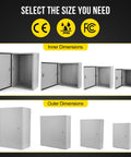Various angles of Tough As Nails 16 X 16 X 8 Inch Nema 4X Steel Electrical Box With IP66 Weatherproof Shield.