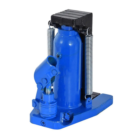 Heavy Duty 5 Ton Hydraulic Claw Lifting Jack With 110 Millimeter Stroke Manual Shop Workhorse For Auto Repair And Machine Lifts Bad Boy Power Tool Gear Solid Grip Design, blue hydraulic jack with springs and claw attachment.
