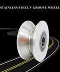 3in stainless steel V-groove wheel for sliding gates; double-bearing track roller