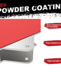 Heavy Duty Forklift Trailer Hitch Attachment With Dual 2 Inch Receiver Crafted From Rugged Steel, showing red powder-coated finish.