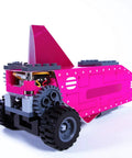 Gears Go Multi Vehicle Mobility Launch Kit For STEM Lovers toy rig with pink brick overlay and wheels, 65 parts view