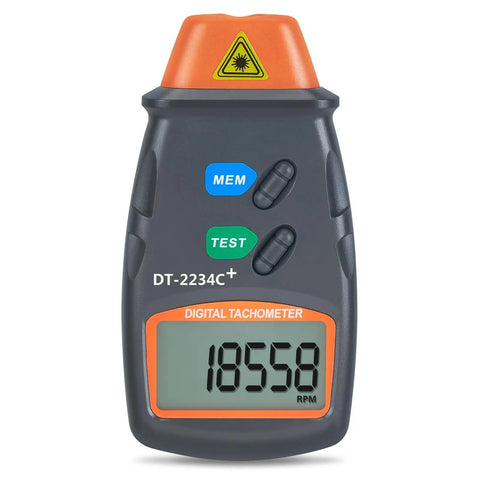 Non Contact Digital Laser Tachometer RPM Meter With Wide 2.5 To 99999 RPM Range, High 0.1 RPM Resolution, 50 To 500 mm Measuring Distance, Pro Grade Tool For Motors Lathe Machines Fans Metal And Woodworking Equipment