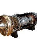 WS 15 Turbofan Engine Model Kit Replica Of J 20 Fighter Jet Engine 1 To 20 Scale DIY Motorized Model For Gearhead Adults STEM Learning Tool Realistic Internal Mechanics Collector Display With Over 150 Pieces, gold and silver ABS cutaway